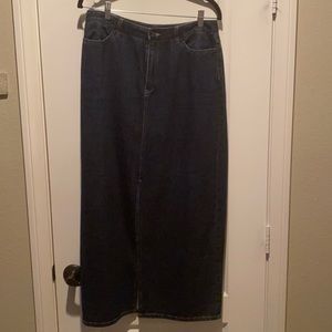 Denim maxi skirt